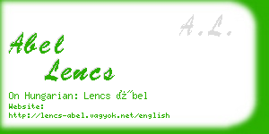 abel lencs business card